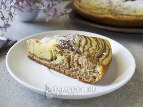 Фото блюда: Пирог Зебра на сковороде