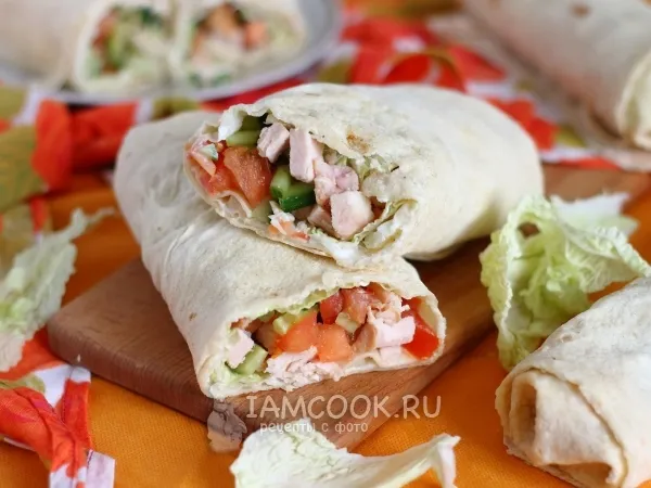 Фото блюда: Шаурма с копчёной курицей