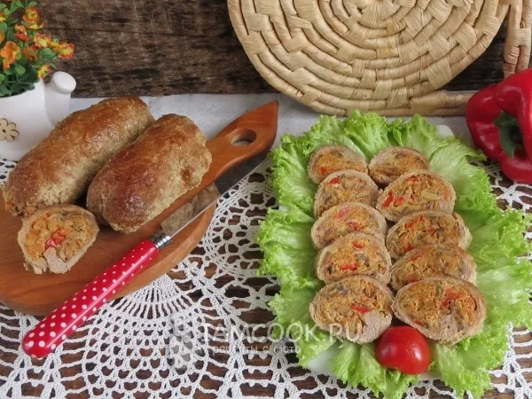 Фото блюда: Рулетики из свинины с начинкой в духовке