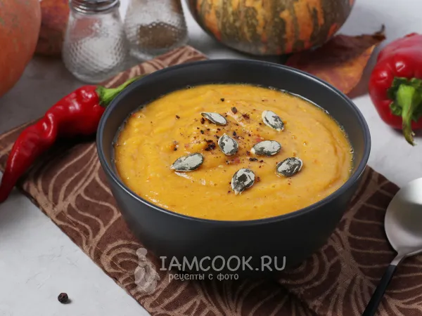 Фото блюда: Суп-пюре из тыквы с чечевицей