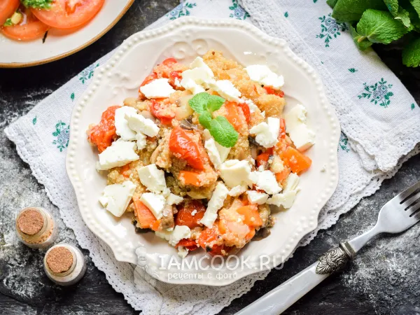 Фото блюда: Киноа с сыром и овощами (в духовке)