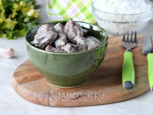 Фото готового блюда: Телятина в сливочном соусе