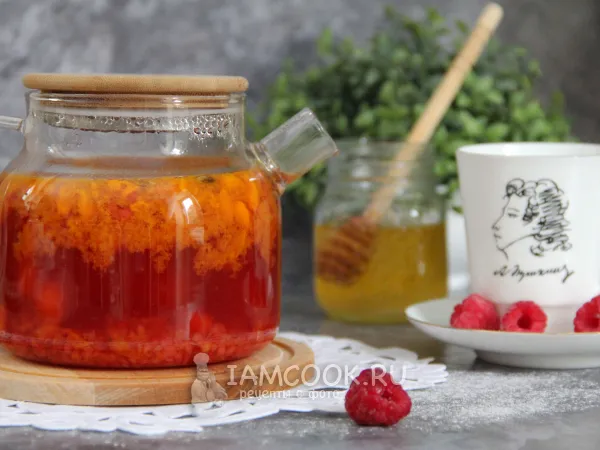 Фото блюда: Облепиховый чай с малиной