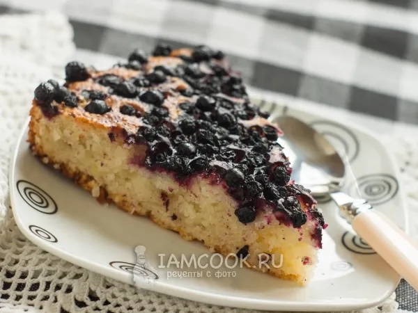 Фото блюда: Лимонно-черничный пирог без яиц