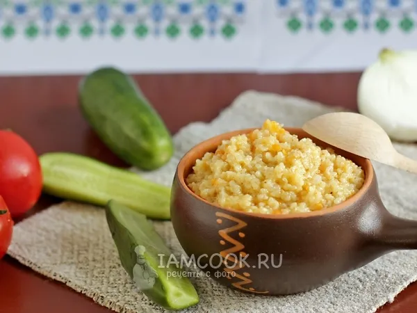 Фото блюда: Пшеничная каша с морковью и луком
