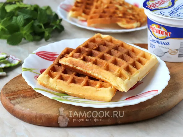 Фото готового блюда: Венские вафли на сметане (мягкие)