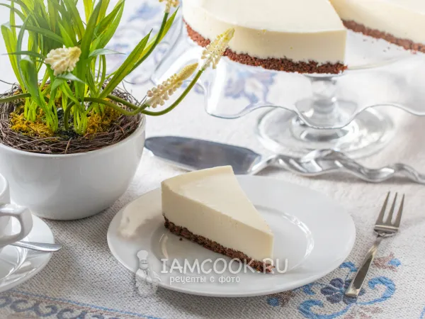 Фото блюда: Чизкейк с маскарпоне и сливками без выпечки