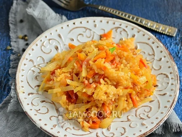 Фото готового блюда: Овощной плов в мультиварке