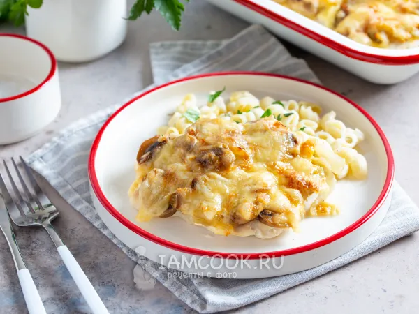 Фото готового блюда: Мясо по-французски из индейки с грибами