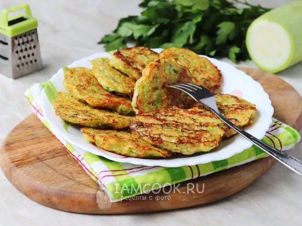 Фото блюда: ПП кабачковые оладьи с рисовой мукой