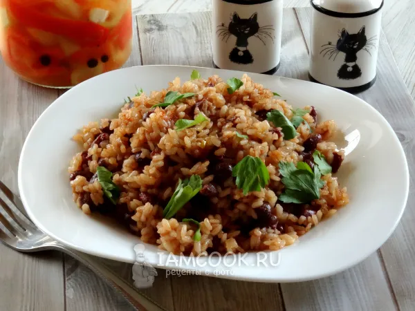 Фото блюда: Рис с фасолью в томатном соусе