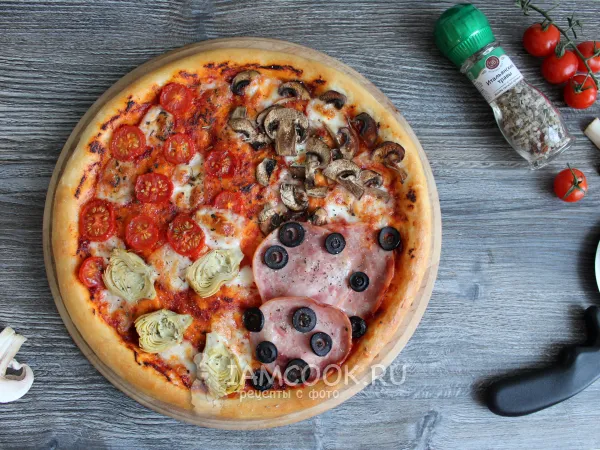 Фото блюда: Пицца «Четыре сезона»