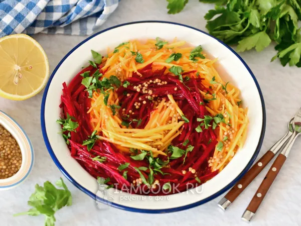 Фото блюда: Салат из тыквы и свеклы (постный)