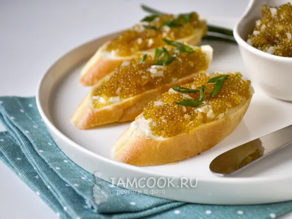 Фото готового блюда: Бутерброды со щучьей икрой