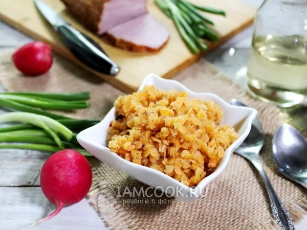 Фото готового блюда: Каша из чечевицы в микроволновке