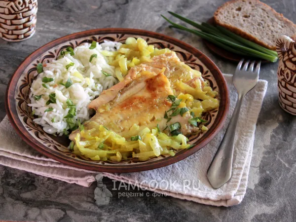 Фото блюда: Рыба по-еврейски (с луком, на сковороде)