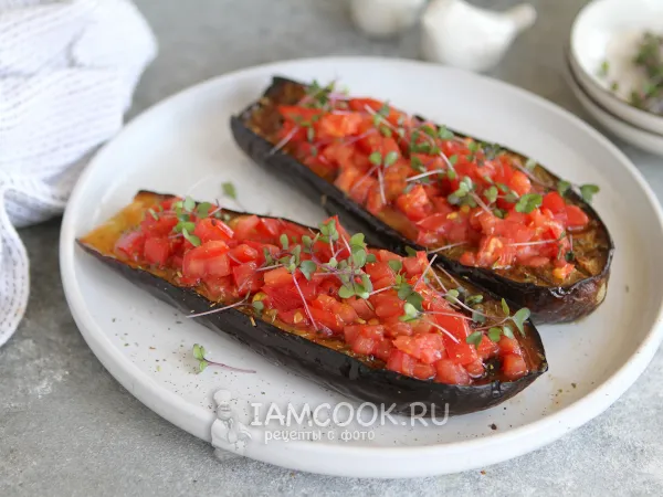 Фото блюда: Баклажан с помидорами в аэрогриле