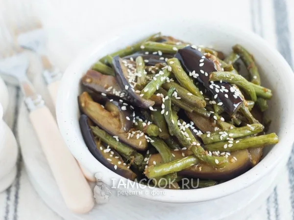 Фото блюда: Стручковая фасоль с баклажанами