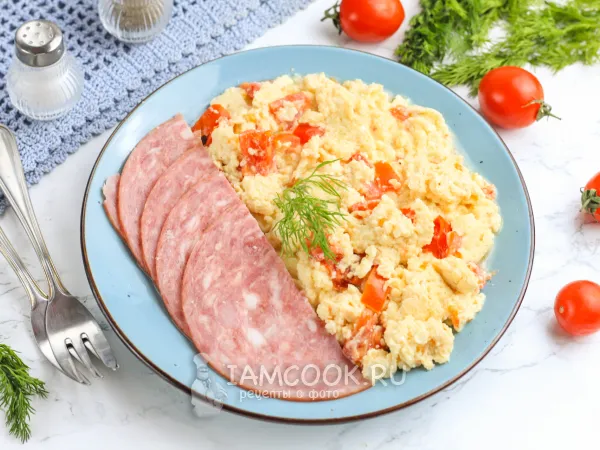 Фото блюда: Скрэмбл с помидорами