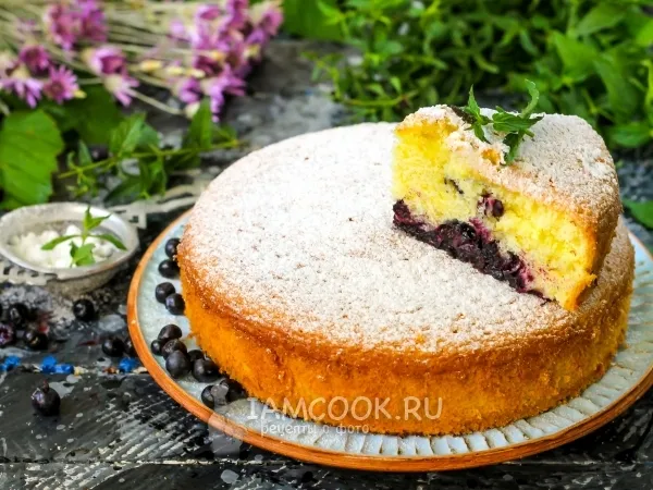 Фото блюда: Шарлотка с черникой