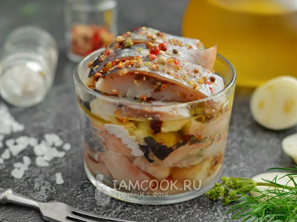 Фото блюда: Засолка сельди кусочками (сухой посол)