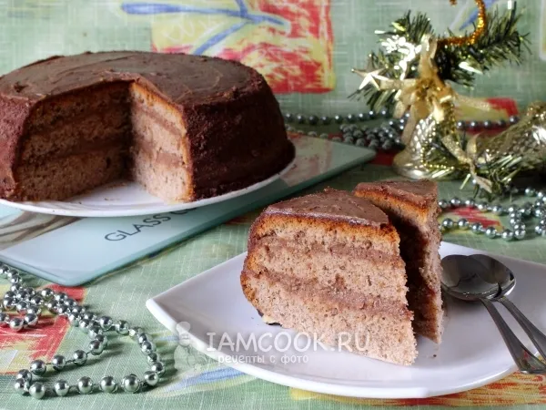 Фото готового блюда: Торт «Медовик» с халвой