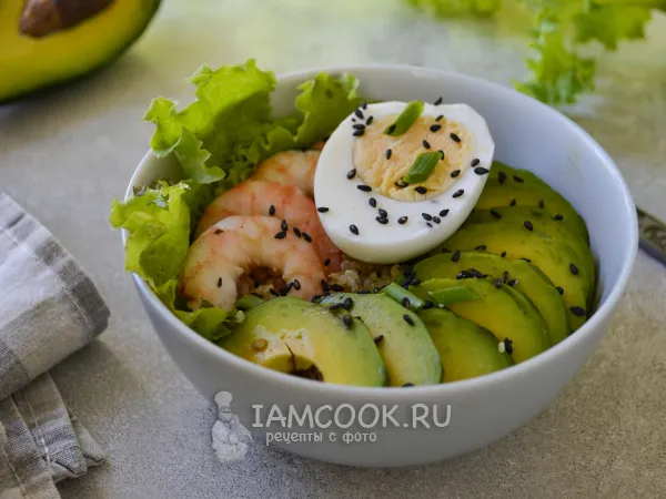Фото блюда: Боул с киноа и авокадо