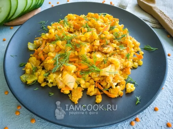 Фото готового блюда: Чечевица на гарнир в мультиварке