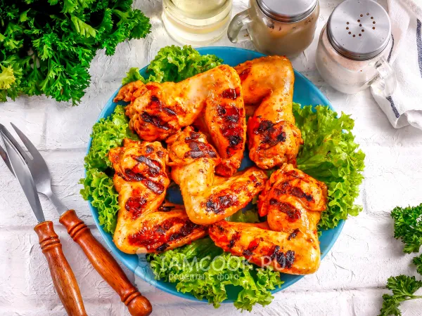 Фото готового блюда: Крылышки на электрогриле