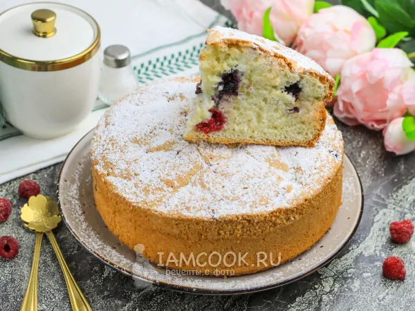 Фото блюда: Пирог с черникой и малиной