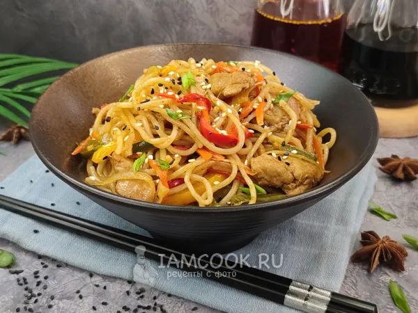 Фото блюда: Лапша вок со свининой и овощами