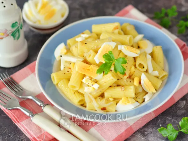 Фото блюда: Макароны с вареным яйцом