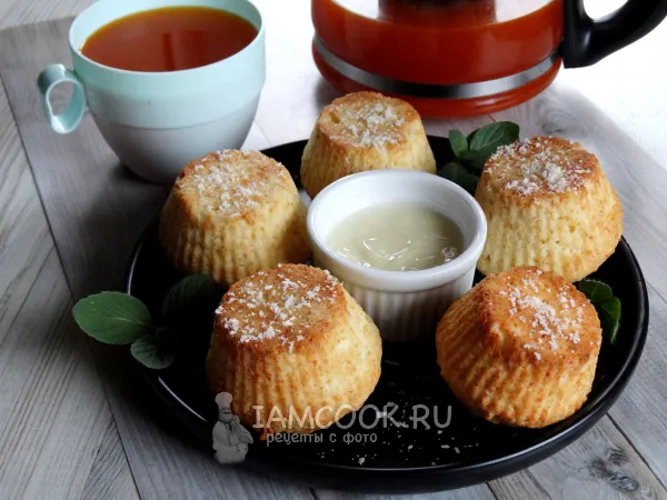 Фото блюда: Творожные кексы с кокосовой стружкой