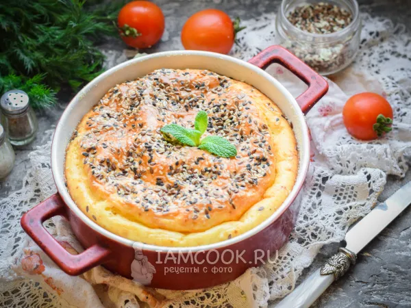 Фото готового блюда: Шарлотка с капустой на кефире