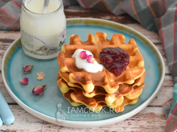 Фото готового блюда: Венские вафли на йогурте в вафельнице