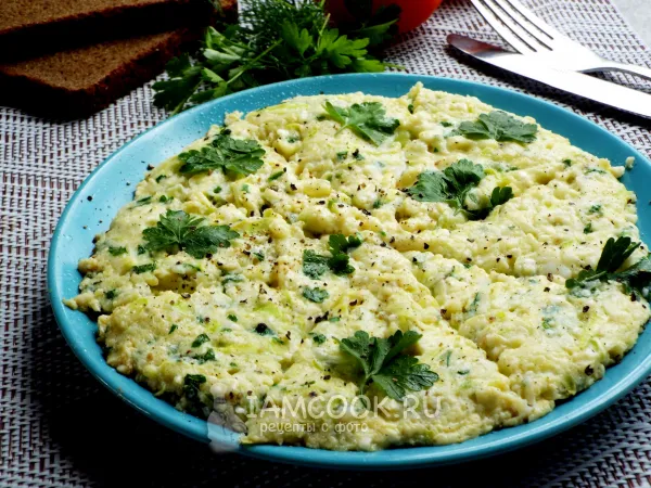 Фото готового блюда: Испанская тортилья с кабачком и творогом