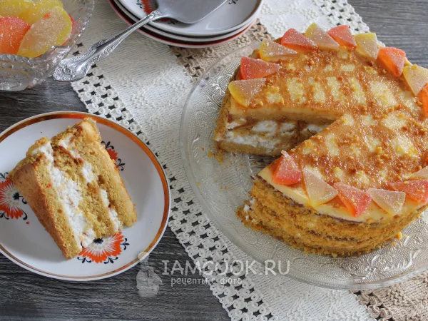 Фото блюда: Морковный торт с апельсиновым курдом и карамелью