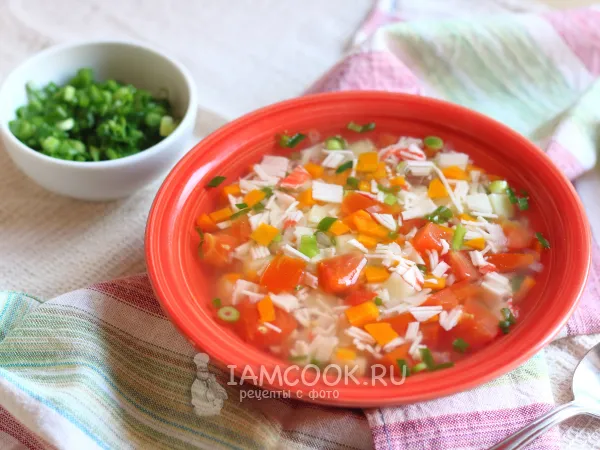 Фото блюда: Суп с крабовыми палочками