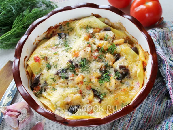 Фото готового блюда: Лазанья с рыбой