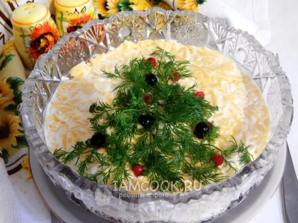 Фото блюда: Салат с колбасой и грибами