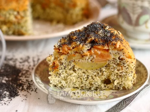 Фото блюда: Яблочная шарлотка с маком в мультиварке