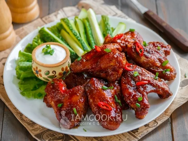 Фото готового блюда: Куриные крылышки барбекю