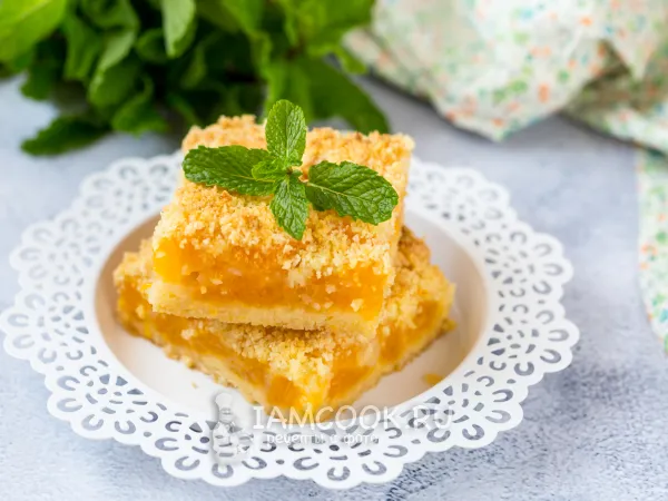 Фото блюда: Насыпной пирог с мандаринами