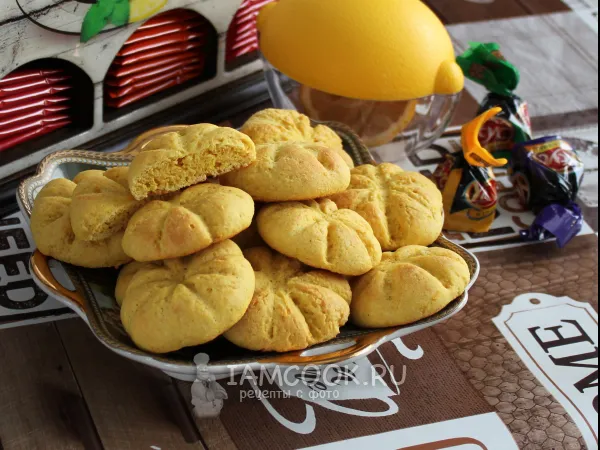 Фото готового блюда: Лимонное печенье «Солнышко» из кукурузной муки