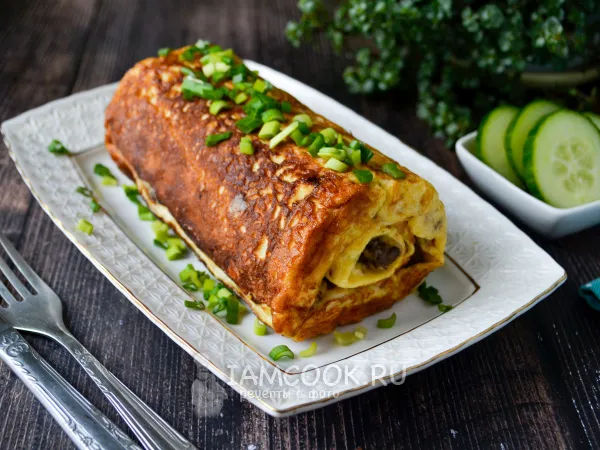 Фото блюда: Яичный рулет с печенью