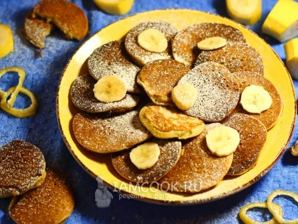 Фото готового блюда: Оладьи на кукурузной муке с бананом
