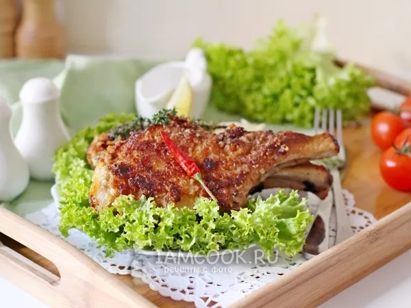 Фото блюда: Котлета на косточке в хлебной панировке