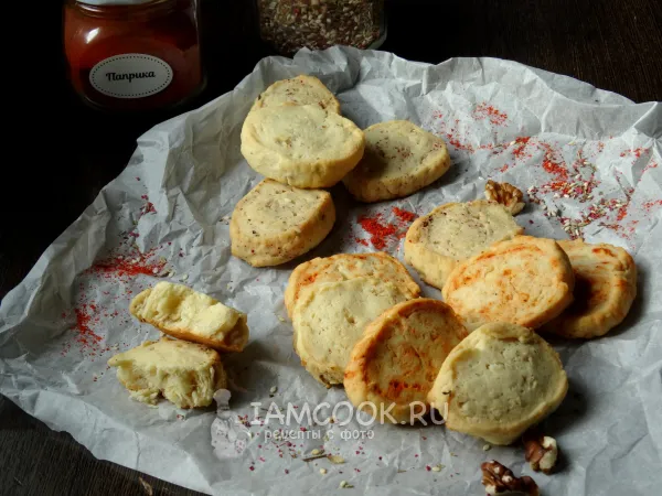 Фото готового блюда: Несладкое печенье на майонезе (три вкуса)