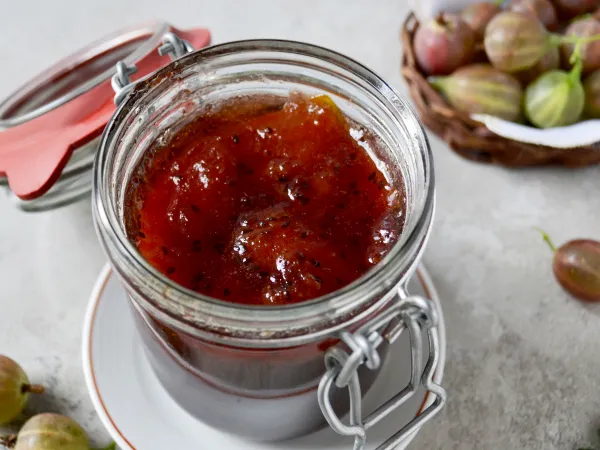 Фото блюда: Варенье из крыжовника и абрикосов на зиму