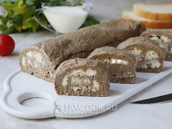 Фото готового блюда: Печеночный рулет из куриной печени